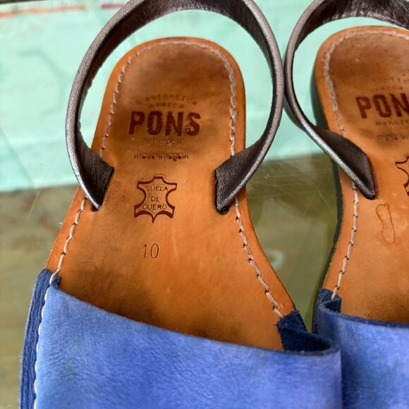 PONS MENORCA Azul Blue & Silver Sandals – Spanish Summer Luxury (Size 10) - Picture 5 of 6